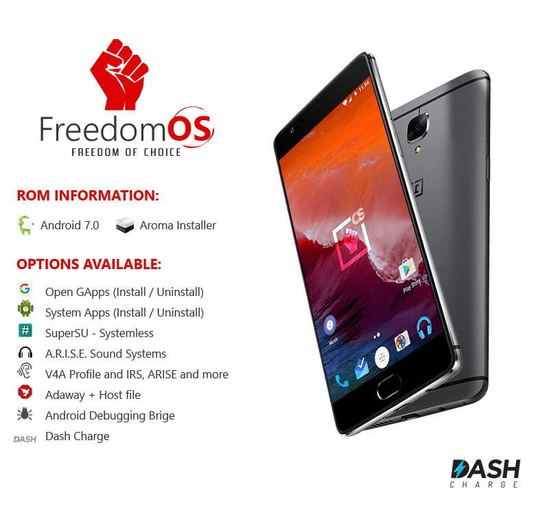 Download and Install Freedom OS Rom on OnePlus 3T