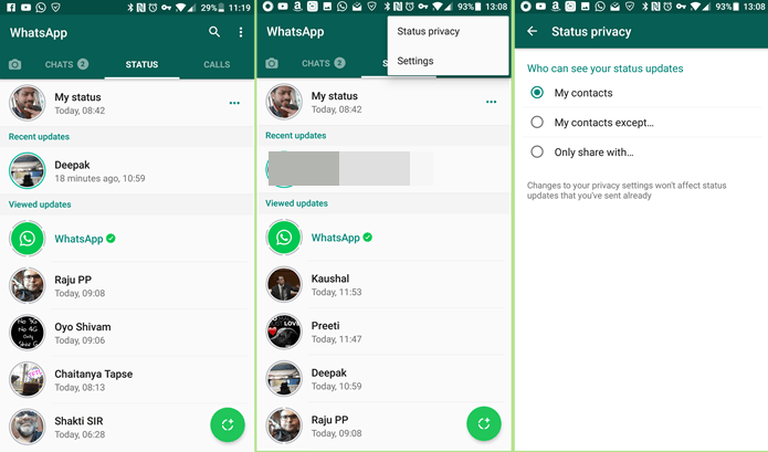 How to disable/remove the new 'Whatsapp Status' feature