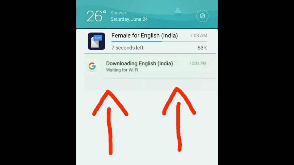 Downloading English (India) Waiting for WiFi
